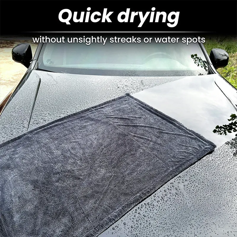 AUTOBRIGHT Serviette en microfibre 1300 g/m², 60 x 90 cm (36 x 24 pouces), séchage et lavage de voiture, épaisse et douce, outil de nettoyage professionnel 4