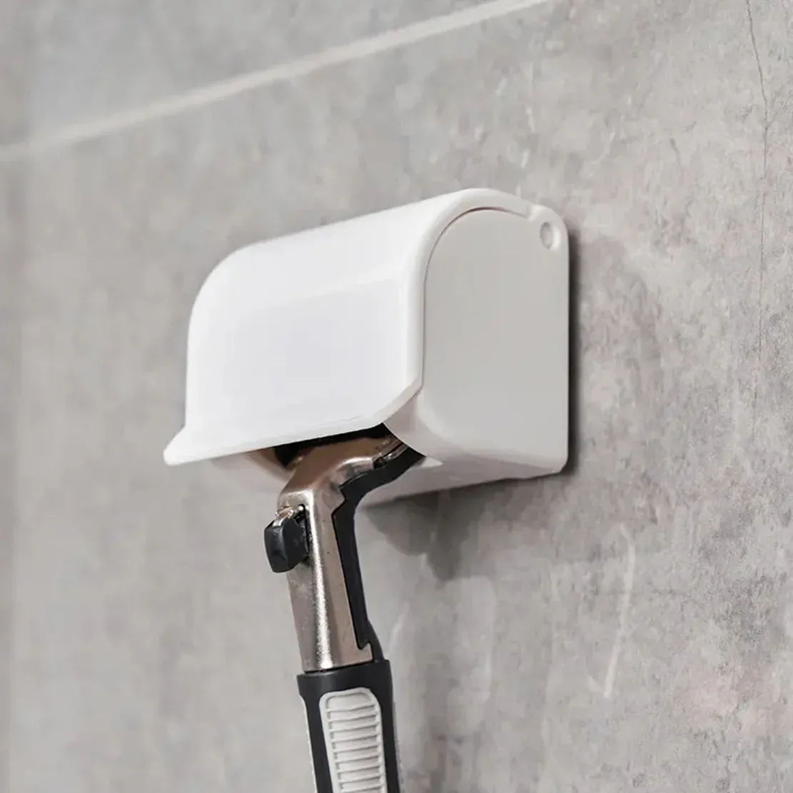 Support de rasoir adhésif étanche anti-poussière mural pour salle de bain, crochet de douche 5