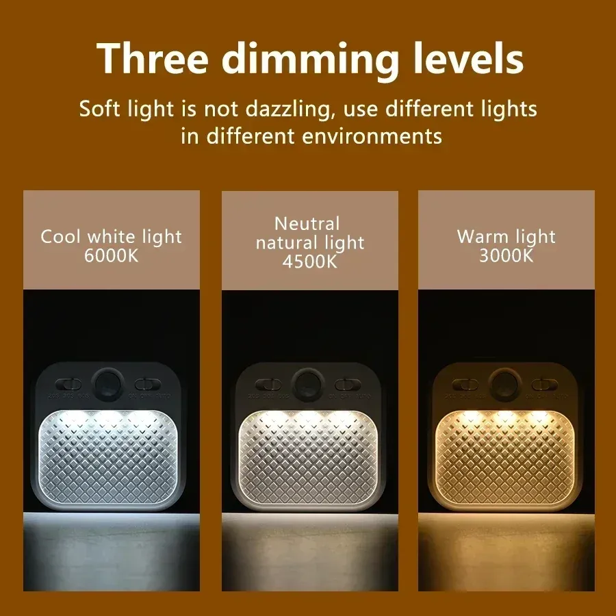 Lot de 1 à 4 veilleuses LED rechargeables avec détecteur de mouvement, fixation autocollante et aimantée, idéales pour chambre, escaliers, armoire, couloir et cuisine 4