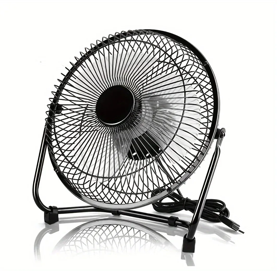 Ventilateur de bureau USB 4/6/8 pouces, 2 vitesses, 4 pales, rotation 360° 3