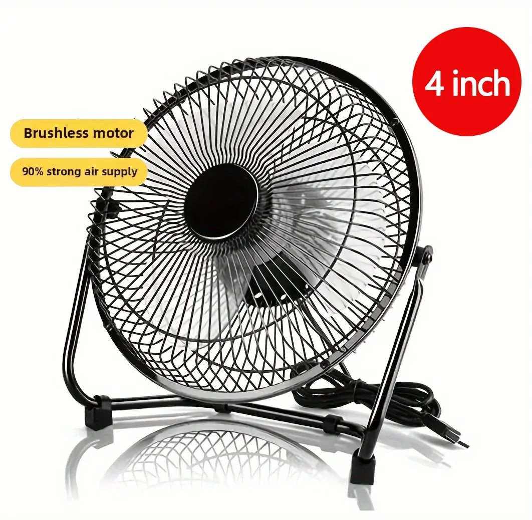 Ventilateur de bureau USB 4/6/8 pouces, 2 vitesses, 4 pales, rotation 360° 6