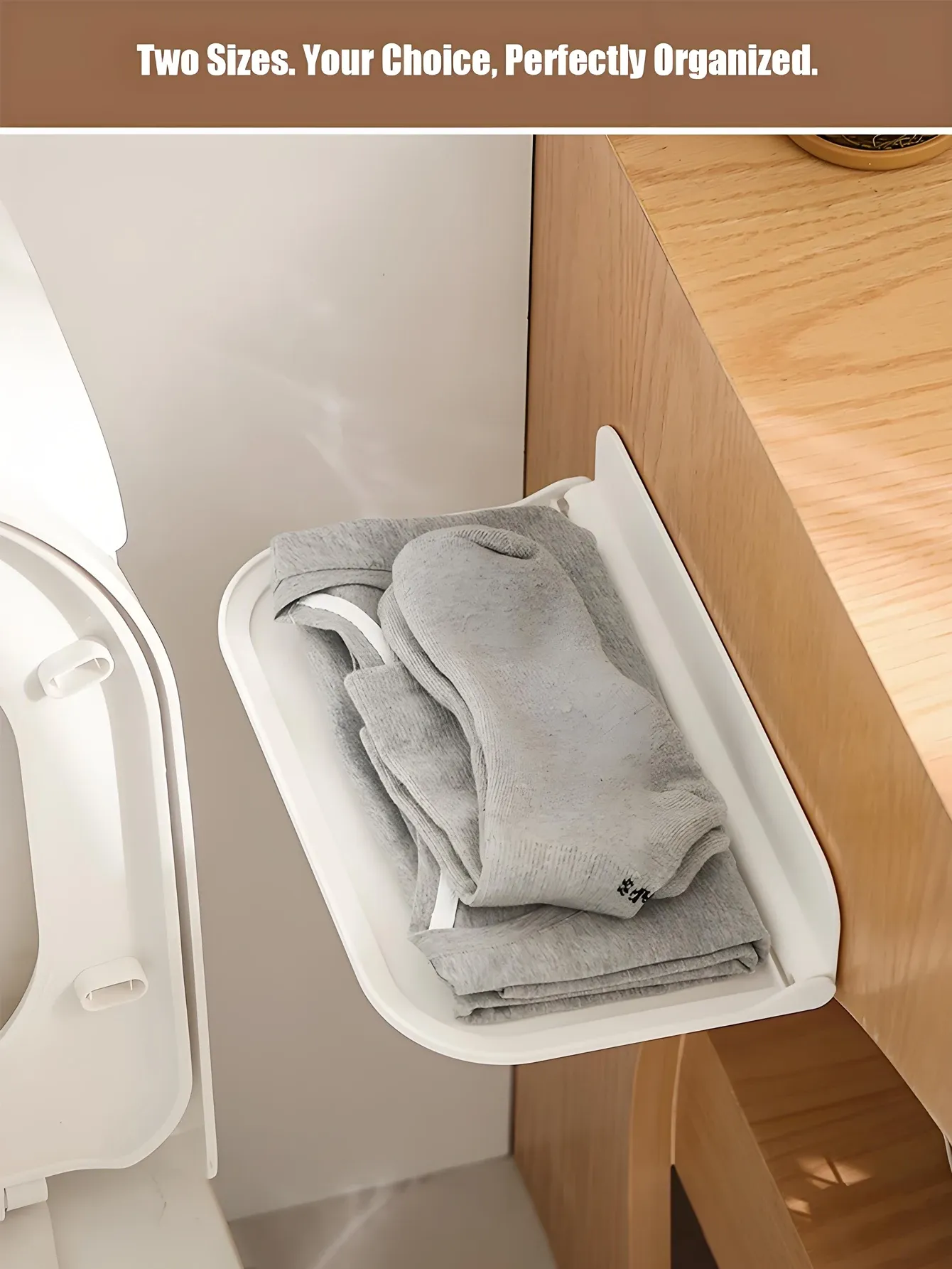 Étagère murale pliable sans perçage et autocollante pour salle de bains et cuisine 4