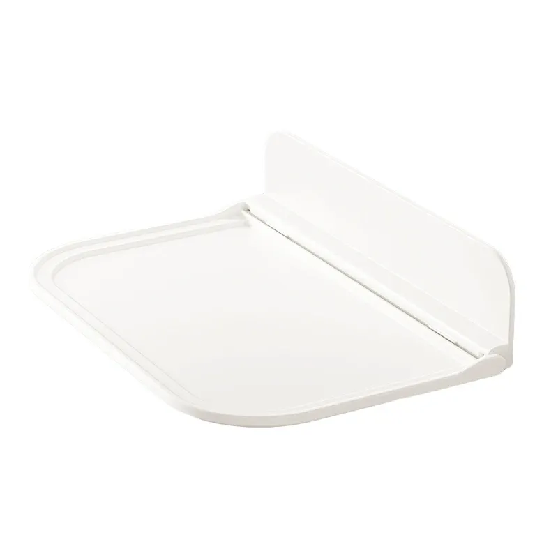 Étagère murale pliable sans perçage et autocollante pour salle de bains et cuisine 8