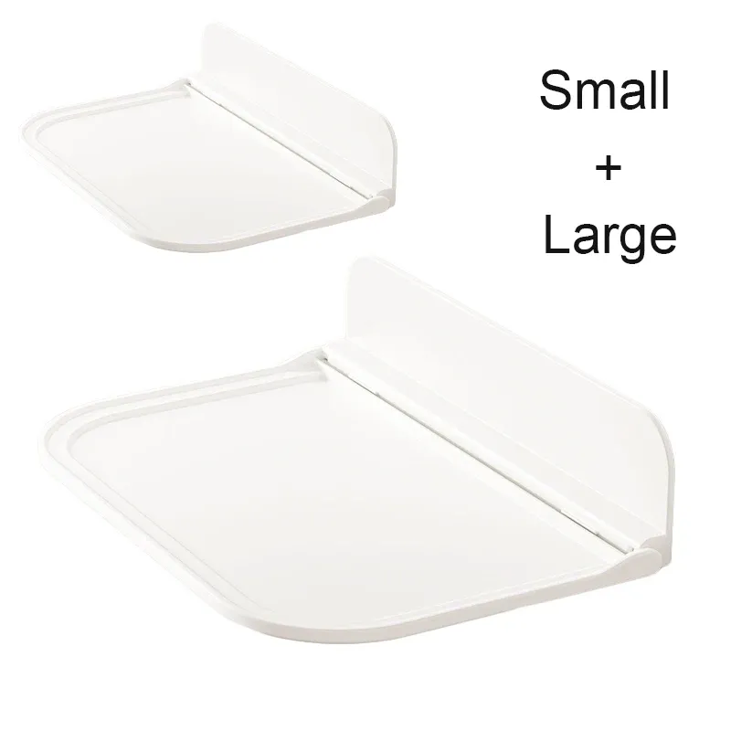 Étagère murale pliable sans perçage et autocollante pour salle de bains et cuisine 9