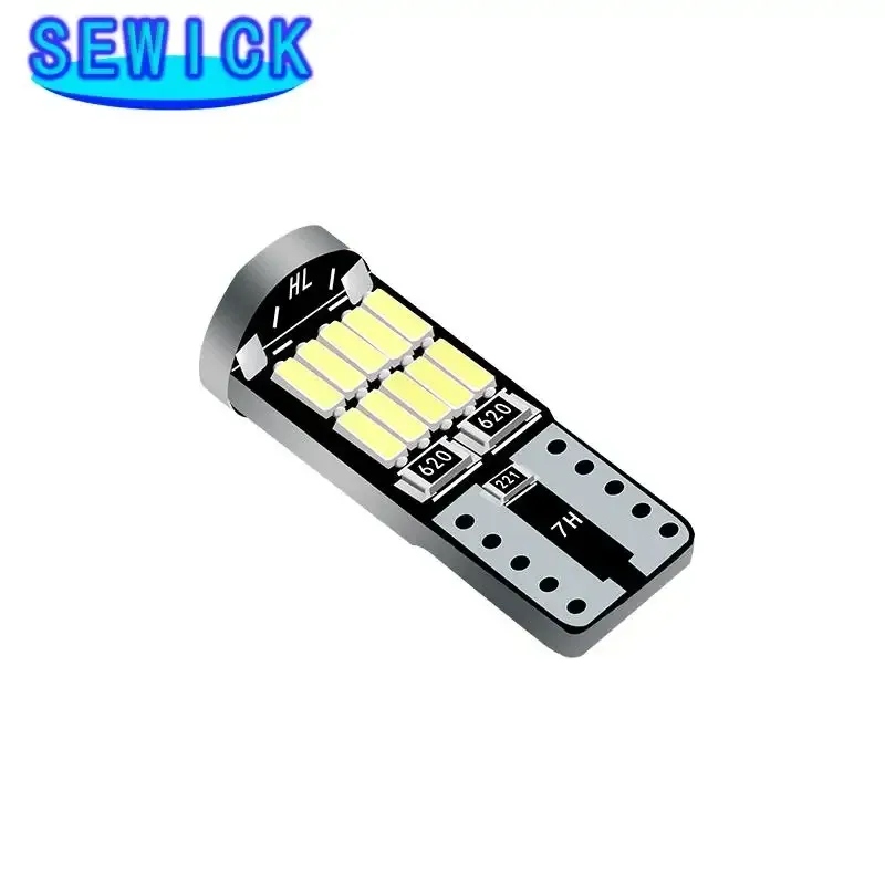 Lot de 100 ampoules LED T10 W5W 194 501 Canbus sans erreur, 26 SMD 4014, blanc, éclairage intérieur et feux de gabarit automobile 3