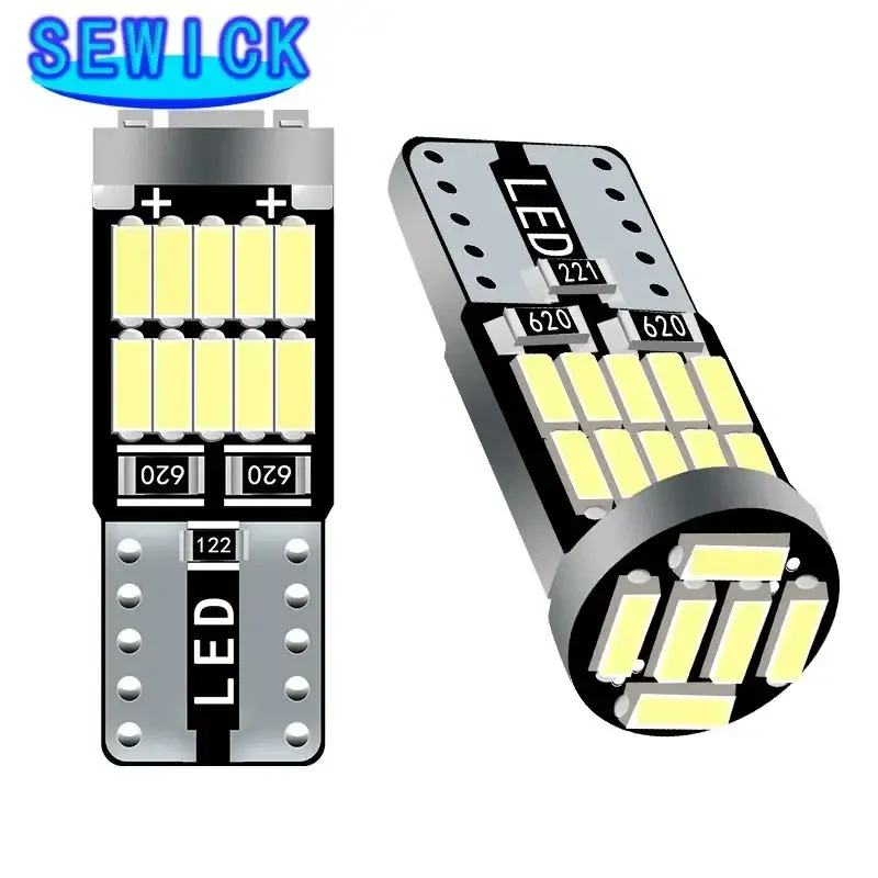 Lot de 100 ampoules LED T10 W5W 194 501 Canbus sans erreur, 26 SMD 4014, blanc, éclairage intérieur et feux de gabarit automobile 6