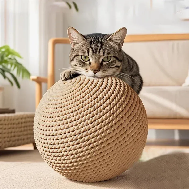 Balle géante en sisal pour chat