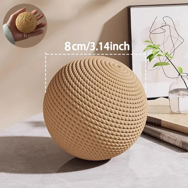 Grande balle en sisal pour chat, jouet interactif à gratter, à mâcher et nettoyant pour les dents, pour chatons et chats d'intérieur 9