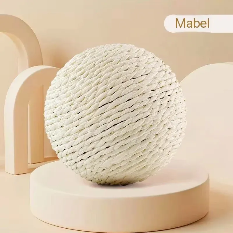 Grande balle en sisal pour chat, jouet interactif à gratter, à mâcher et nettoyant pour les dents, pour chatons et chats d'intérieur 8
