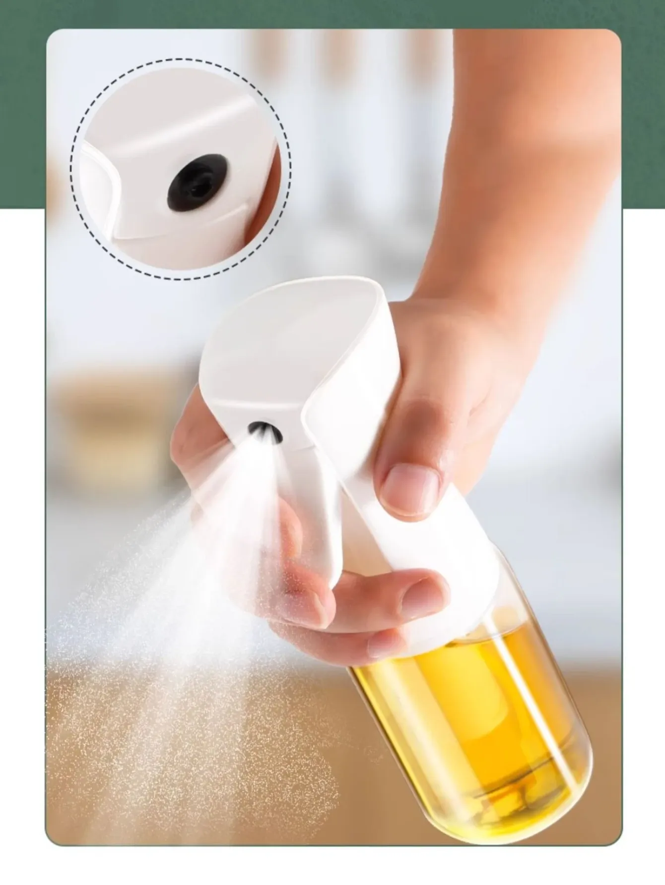 Bouteille pulvérisatrice en verre pour huile comestible, cuisine et friteuse à air 2