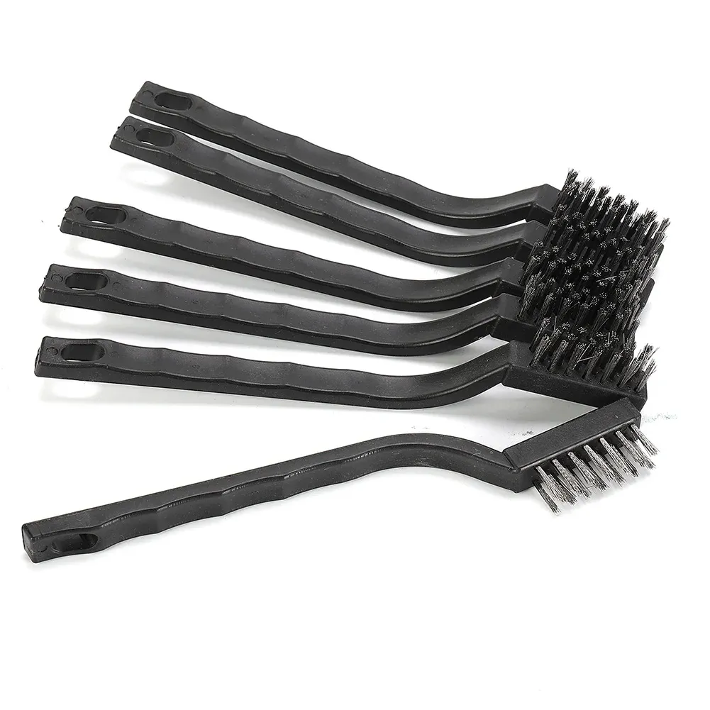 Lot de 6 brosses métalliques en acier pour le nettoyage, le dérouillage mécanique et l'élimination des taches de peinture 6