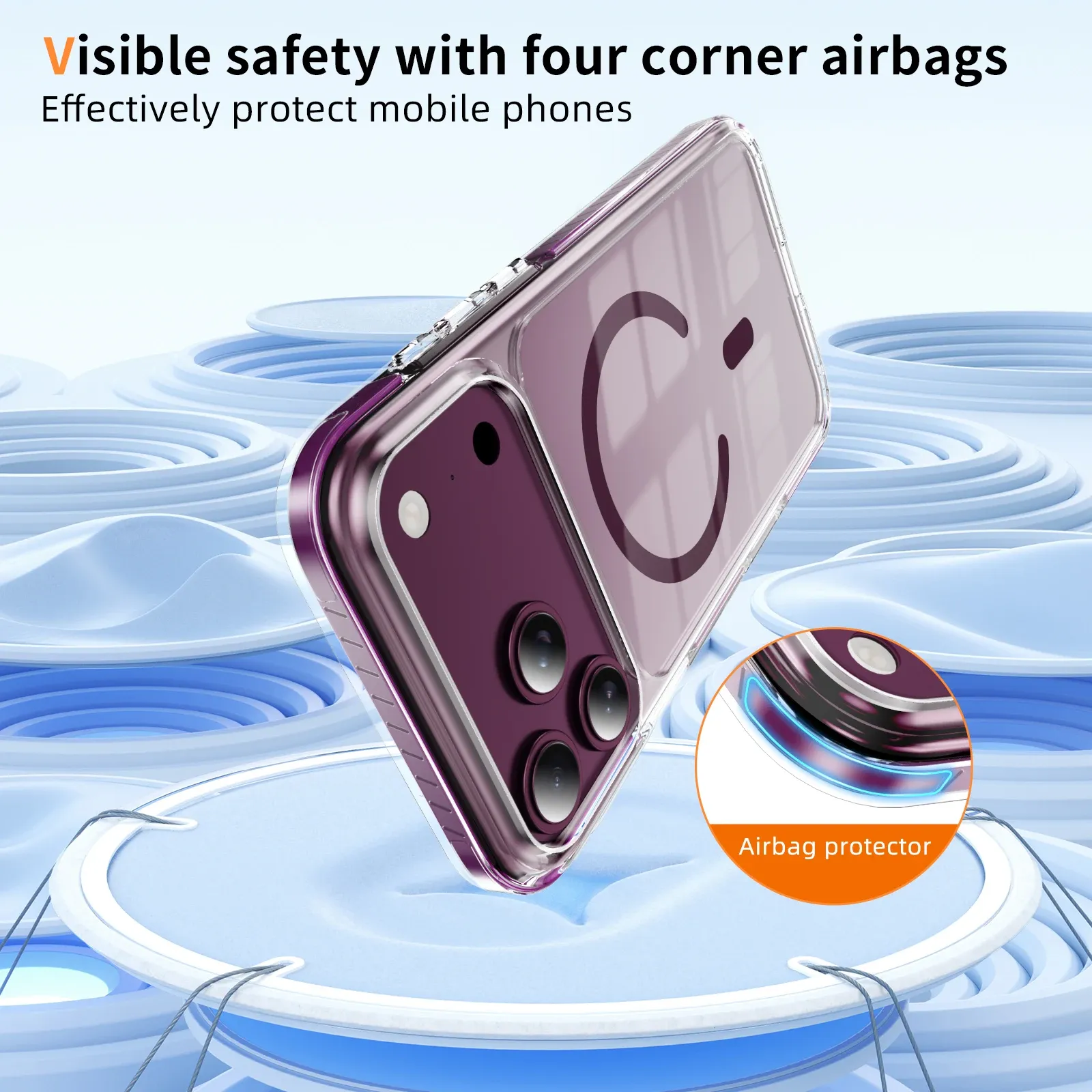 Coque magnétique transparente compatible MagSafe pour iPhone 18 et 17 Pro Max 4