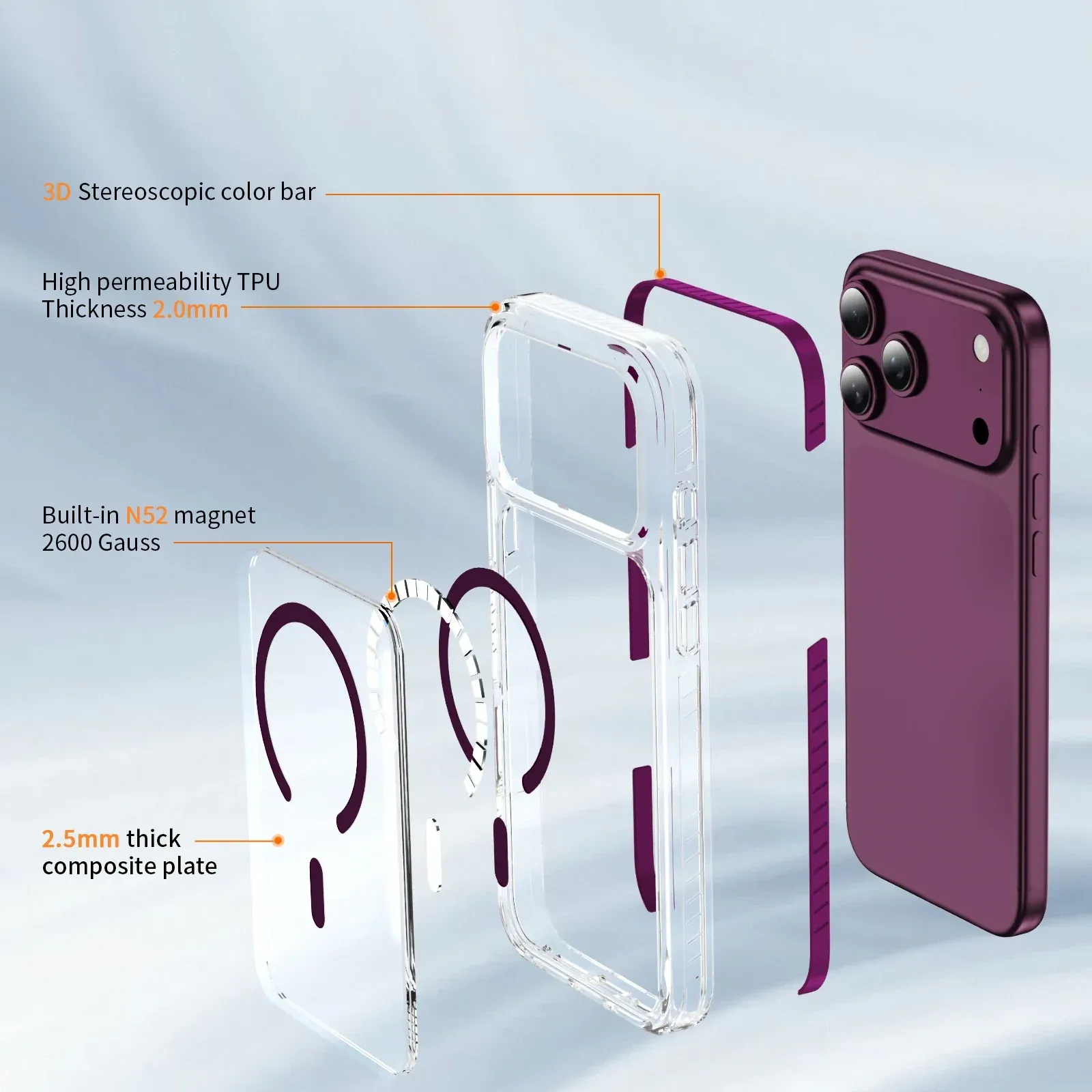 Coque transparente pour iPhone 17 Pro Max