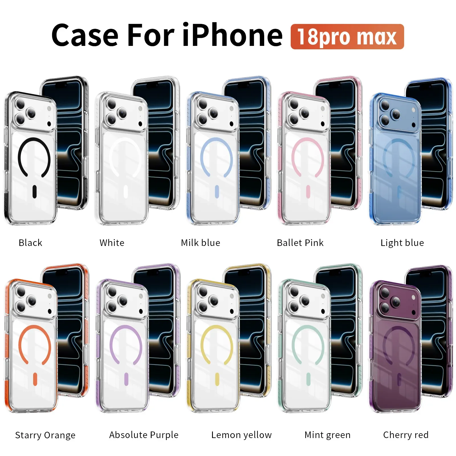 Coque magnétique transparente de luxe pour iPhone