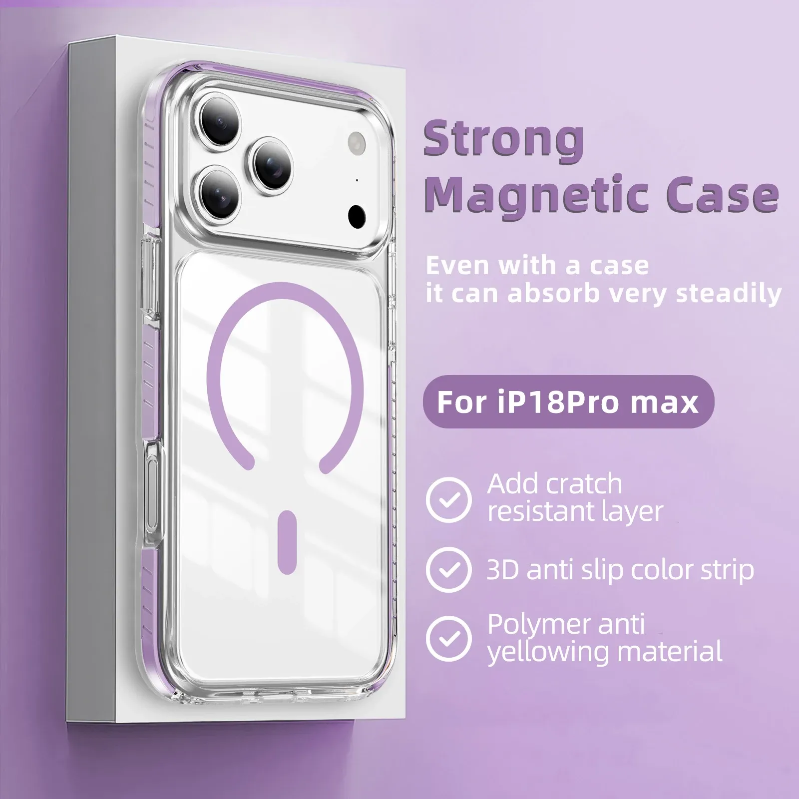 Coque magnétique transparente compatible MagSafe pour iPhone 18 et 17 Pro Max 10
