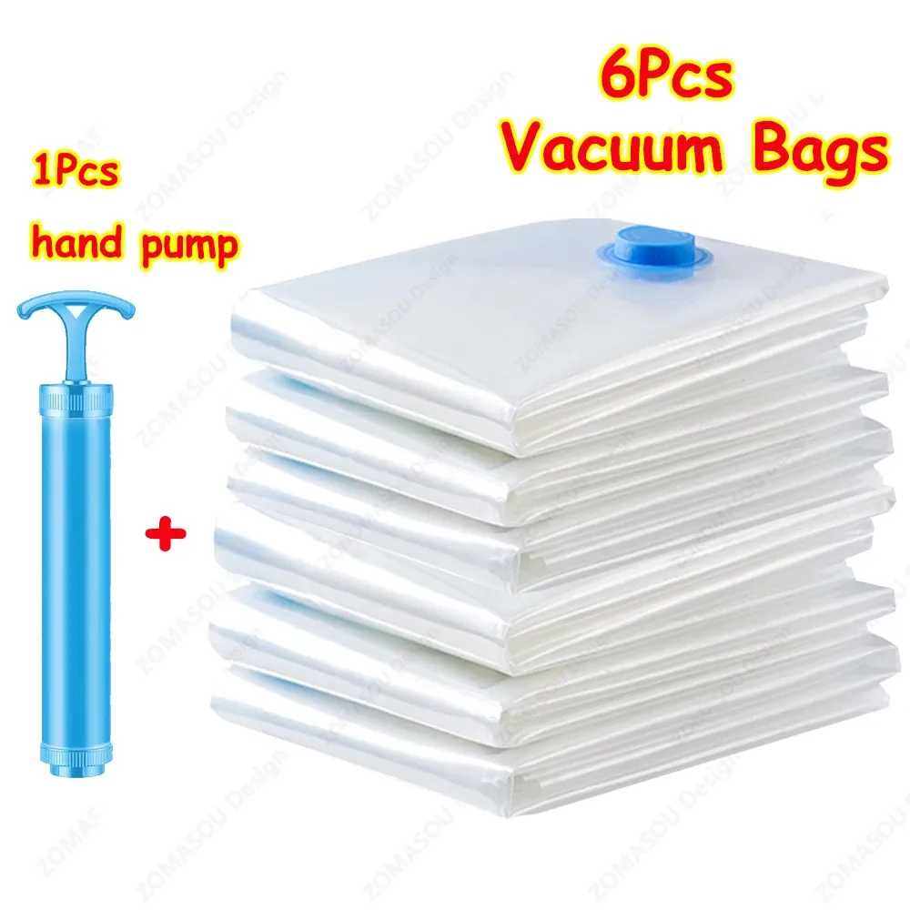 Sacs de rangement sous vide réutilisables avec pompe à main, transparents, pliables et compacts, pour vêtements, idéaux pour le voyage, lot de 1 à 24 pièces 14