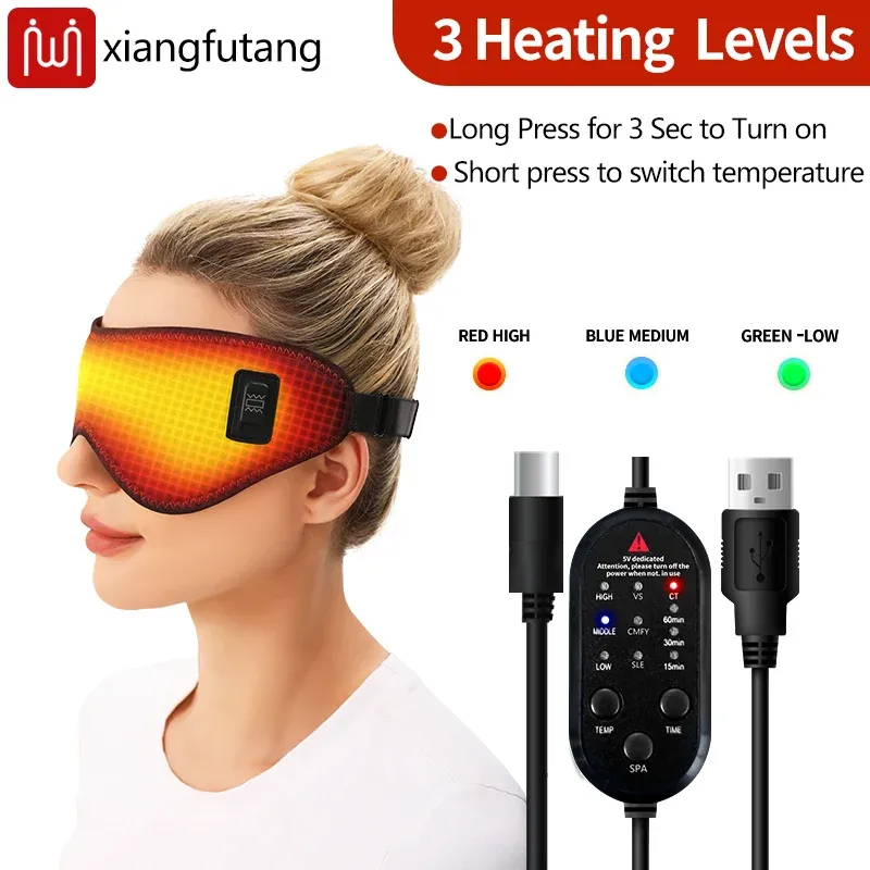 Masque chauffant massant pour les yeux à 3 niveaux de température 4