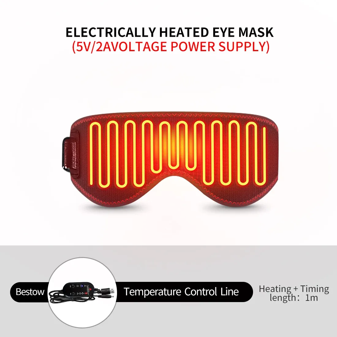 Masque chauffant massant pour les yeux à 3 niveaux de température 8