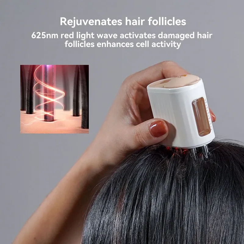 Masseur électrique étanche pour cuir chevelu avec peigne à sérum et thérapie à la lumière rouge 2