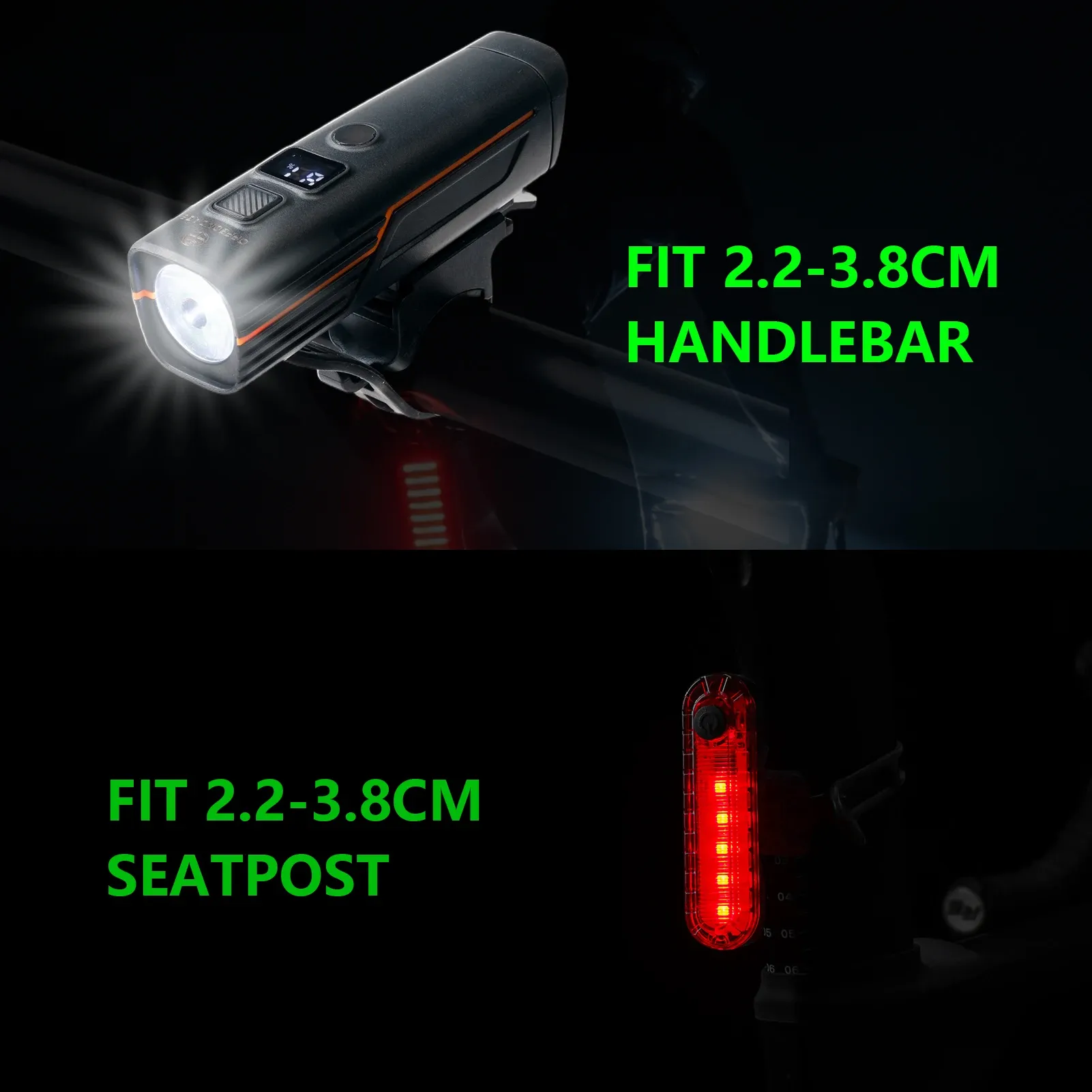 Lampe de vélo étanche rechargeable USB-C, haute luminosité 6