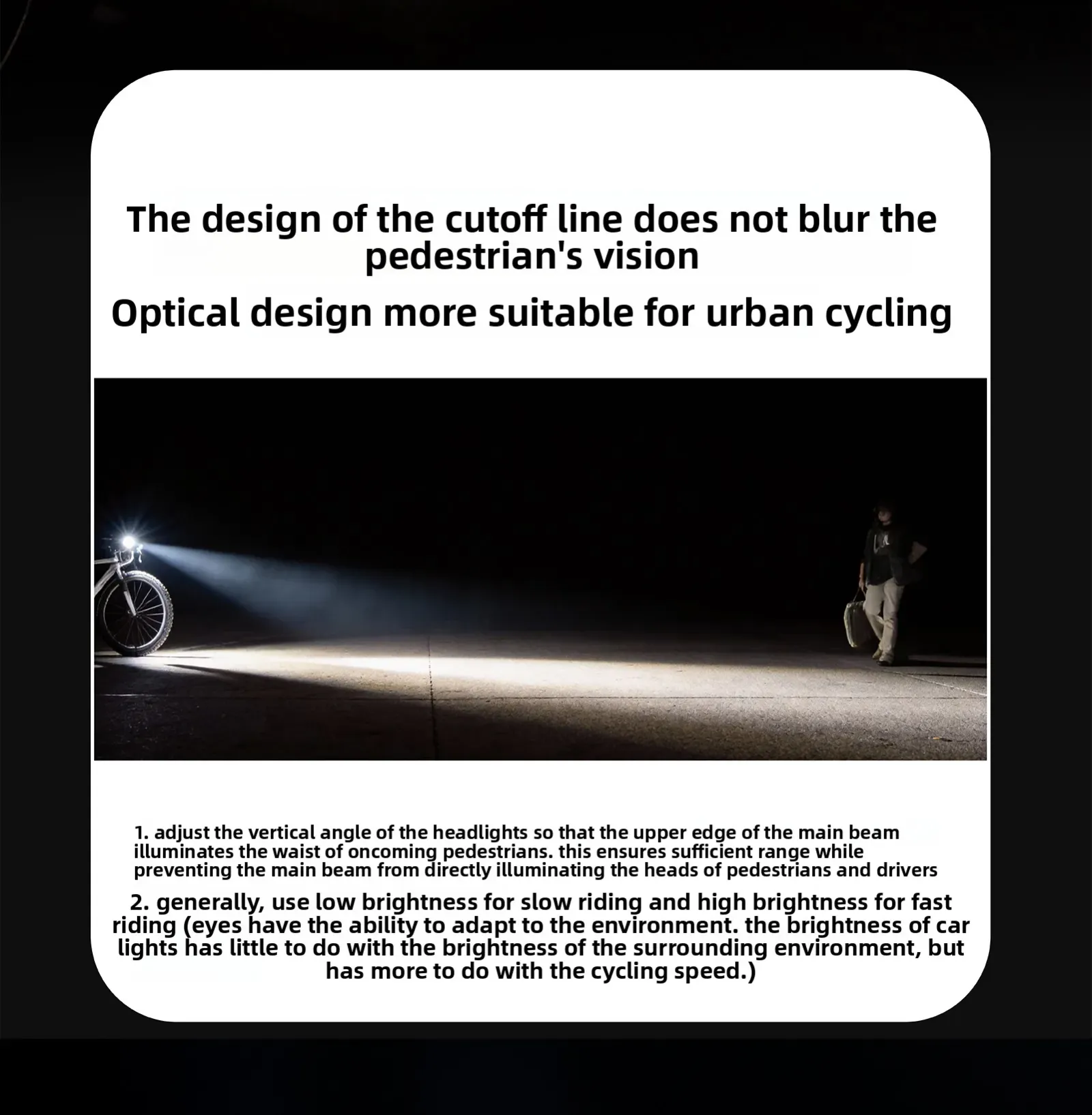 Lumière de vélo, finition et design