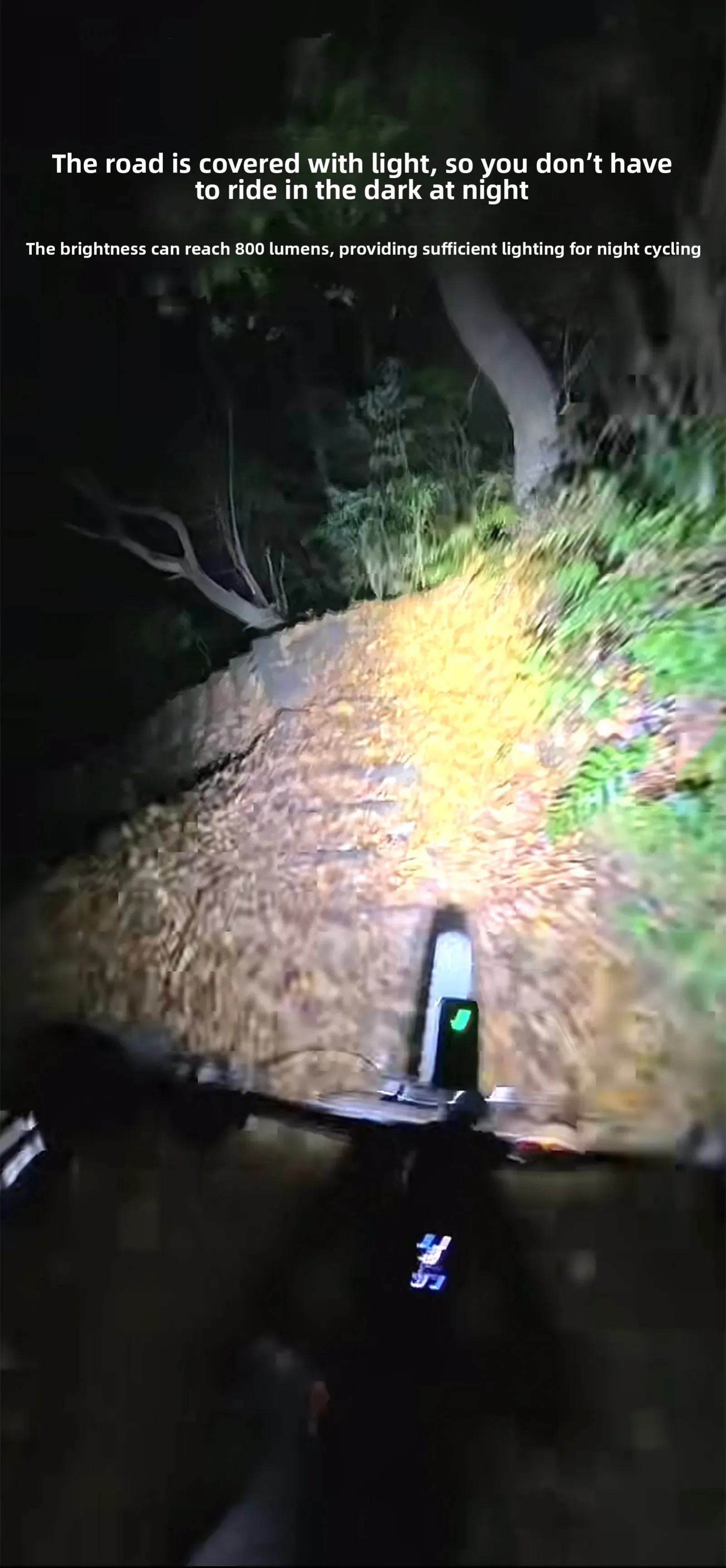 Lumière de vélo, en situation sur la route
