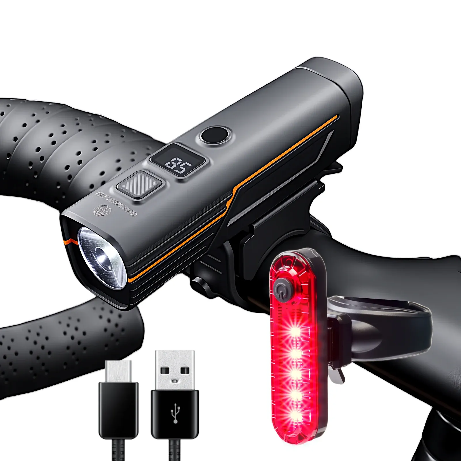 Lampe de vélo étanche rechargeable USB-C, haute luminosité 9