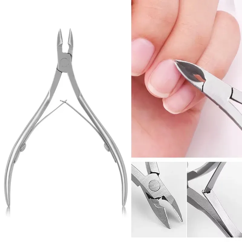 Pince à cuticules professionnelle en acier inoxydable, coupe-ongles, manucure et pédicure, soins, pince coupante, ciseaux de beauté, outils - Image 1