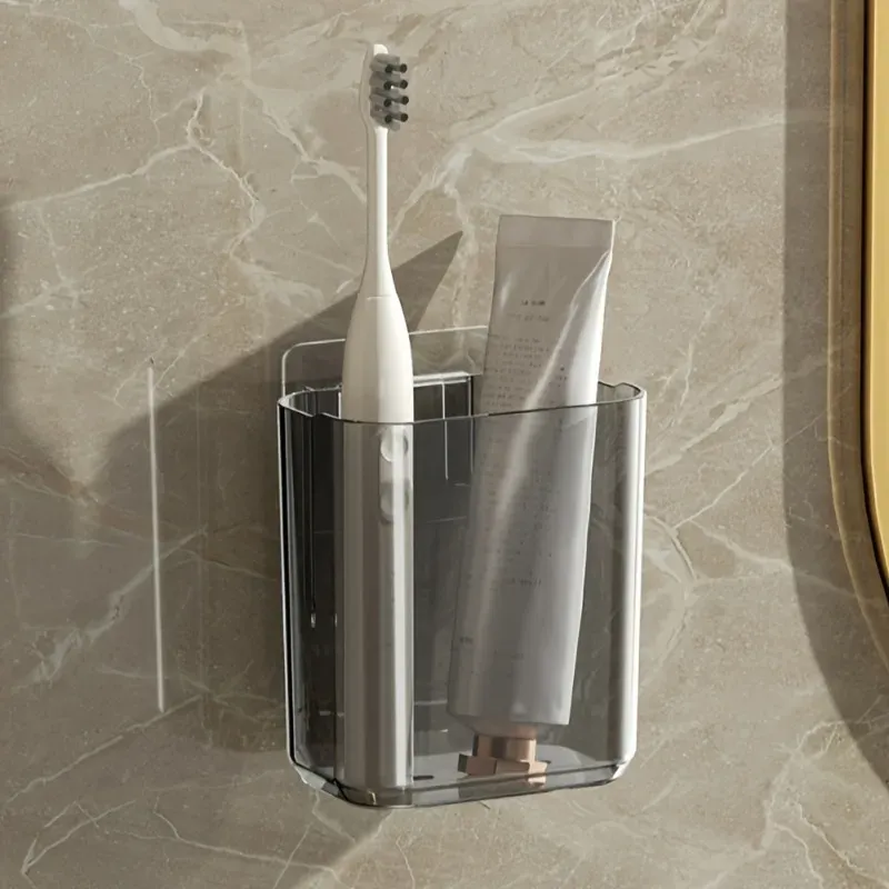 Porte-brosses à dents mural adhésif sans perçage, organisateur de rangement pour salle de bain et cuisine 2