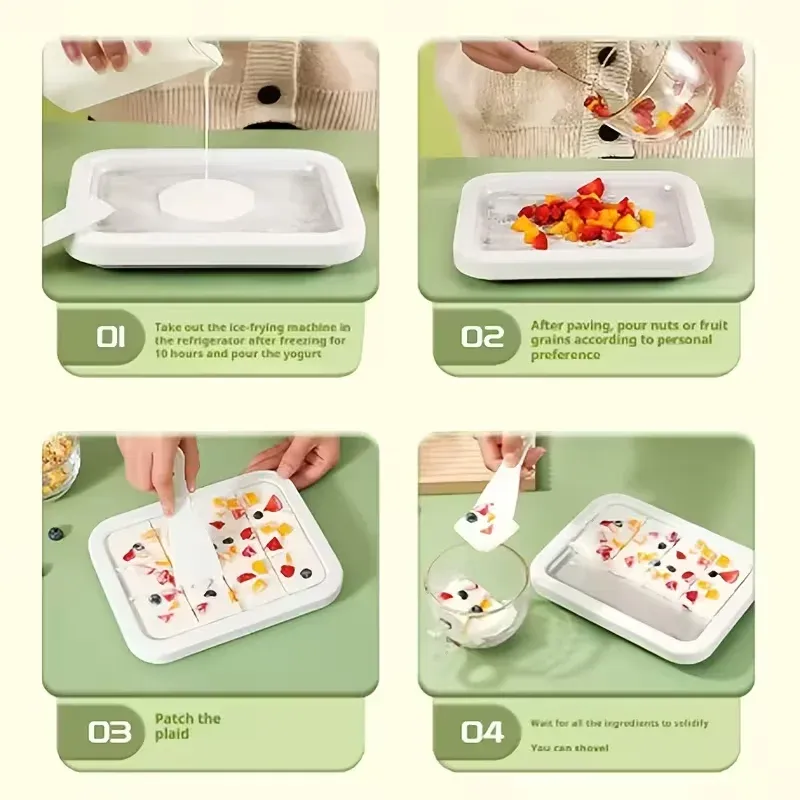 Machine à glace roulée instantanée avec spatule pour sorbets et yaourts glacés maison 6