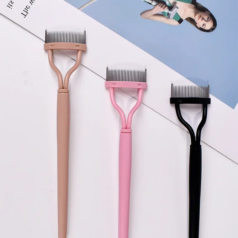 Séparateur de cils en acier inoxydable à dents métalliques, recourbe-cils droit, peigne à mascara 3