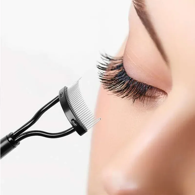 Séparateur de cils en acier inoxydable à dents métalliques, recourbe-cils droit, peigne à mascara 4