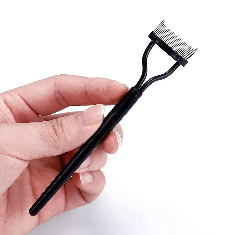 Séparateur de cils en acier inoxydable à dents métalliques, recourbe-cils droit, peigne à mascara 6