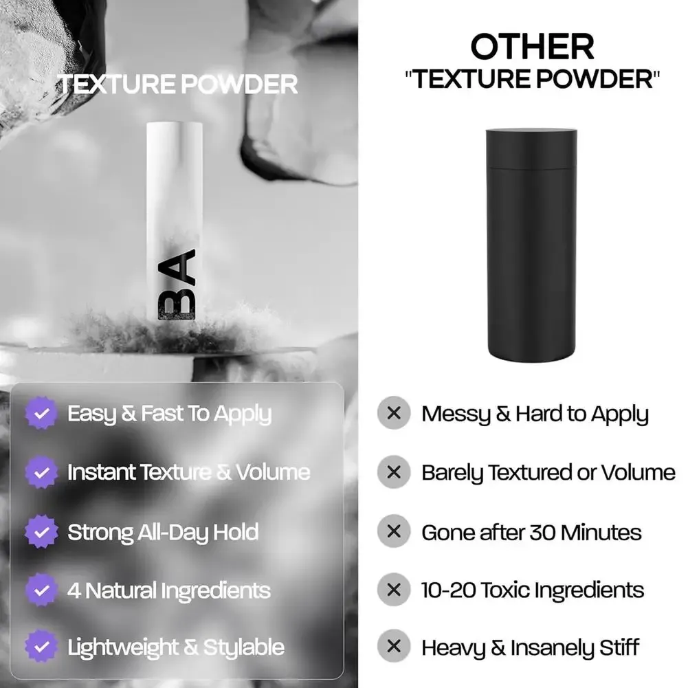 BASDE – Ensemble de coiffure : spray au sel de mer, poudre volumisante, cire de goyave, déodorant et essence brillance pour tous types de cheveux 6