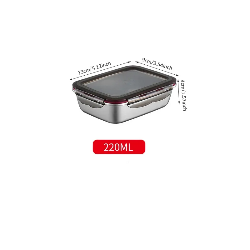 Boîte à lunch bento en acier inoxydable 304, hermétique et étanche, pour le transport, boîte de rangement domestique, récipient alimentaire pour réfrigérateur 10