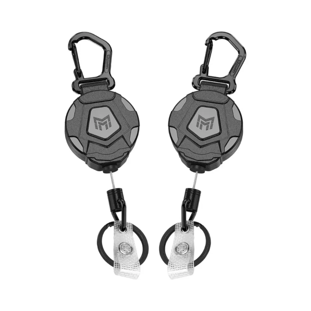 Porte-badge rétractable en acier 31,5 avec mousqueton antivol robuste et lanière
