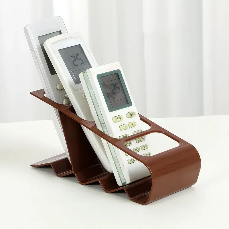 Organisateur de télécommandes en plastique à 4 fentes – Support de rangement pour télévision, climatiseur et téléphone - Image 1