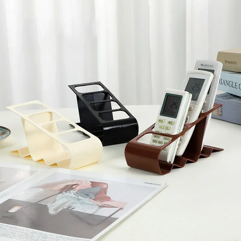 Organisateur de télécommandes en plastique à 4 fentes – Support de rangement pour télévision, climatiseur et téléphone 6