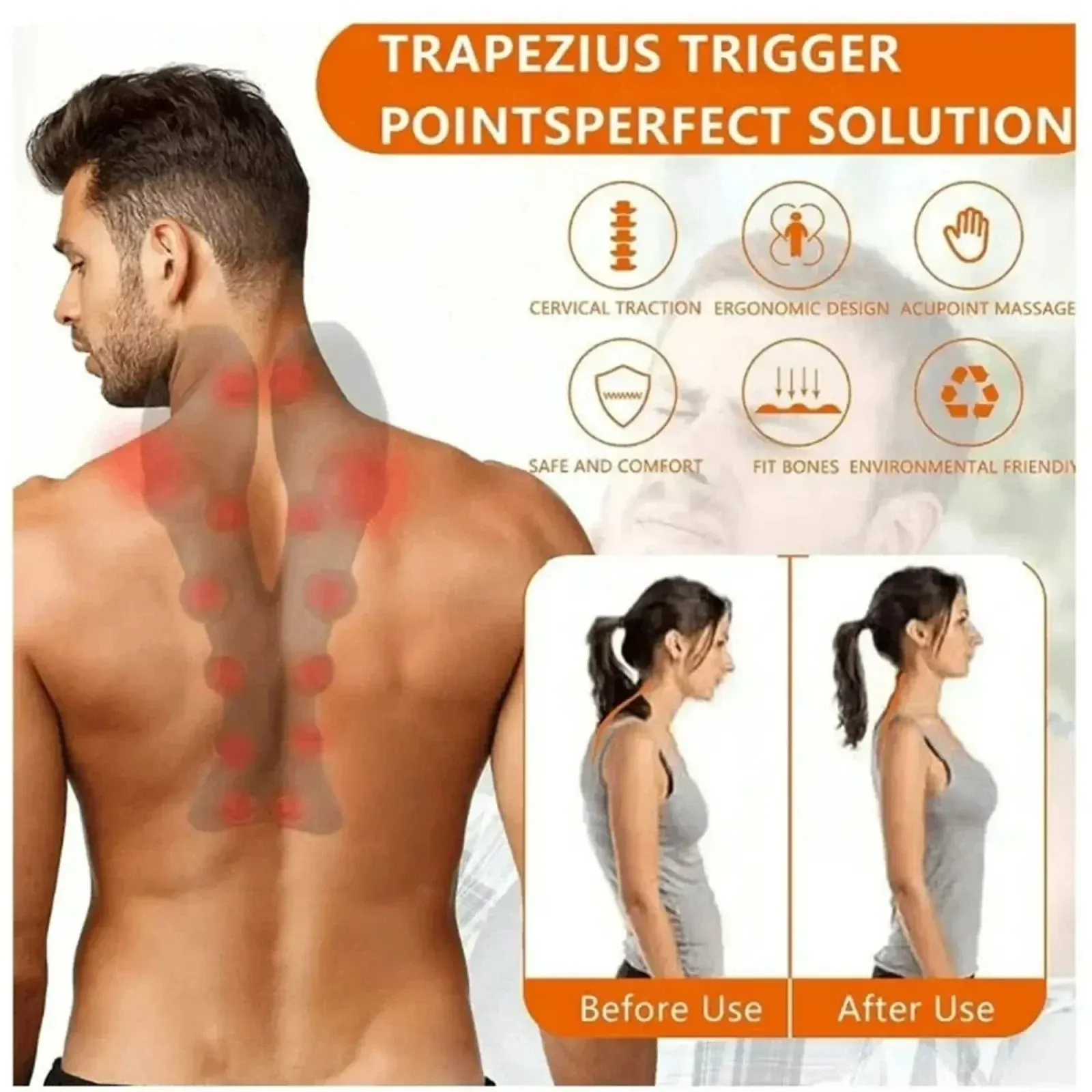 Appareil de traction cervicale et masseur pour la nuque et les épaules, outil de massage des points de déclenchement 4