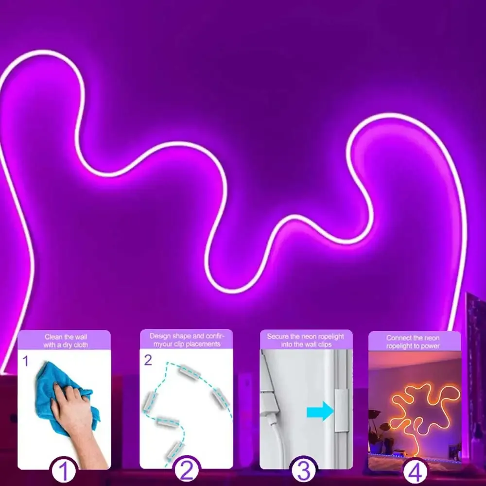 Bande LED décorative derrière un meuble