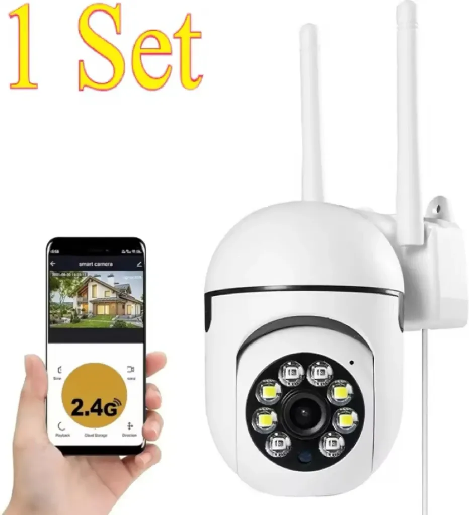 Caméra de surveillance sans fil IP Wifi 1 MP avec zoom 4X, suivi automatique, audio bidirectionnel et vision nocturne couleur HD