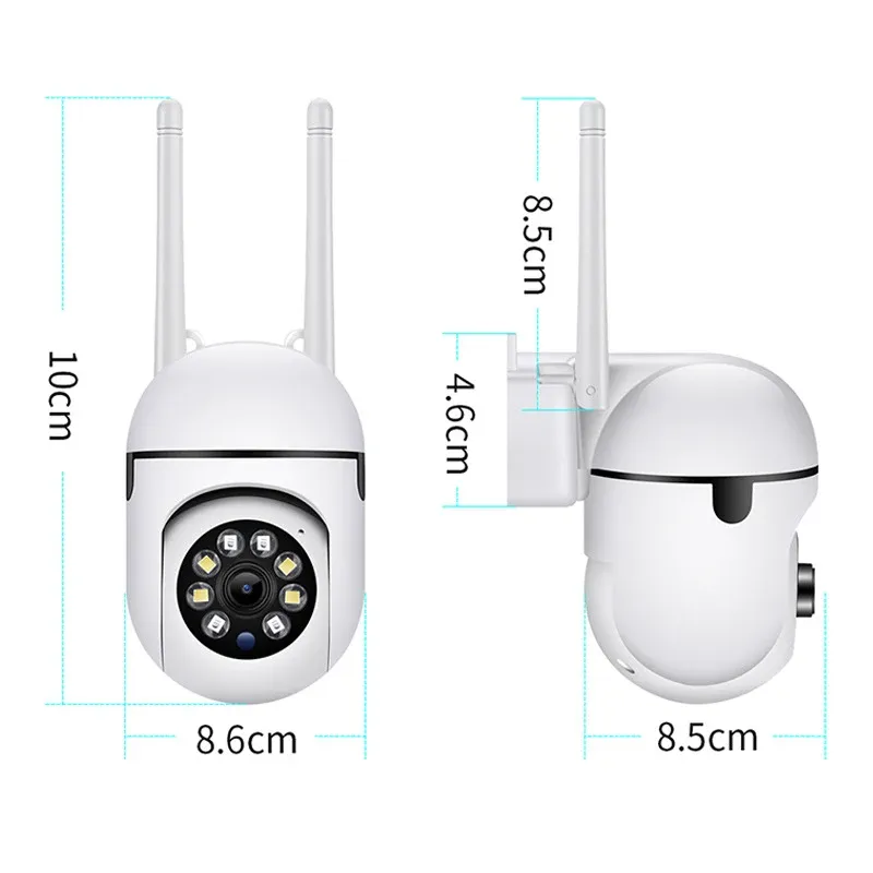 Caméra de surveillance sans fil IP Wifi 1 MP avec zoom 4X, suivi automatique, audio bidirectionnel et vision nocturne couleur HD 3