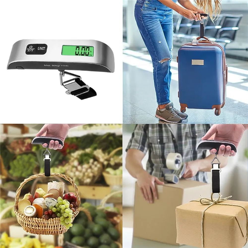 Balance à bagages numérique portable avec écran LCD, balance de voyage pour valises, capacité 110 lb (50 kg) 6