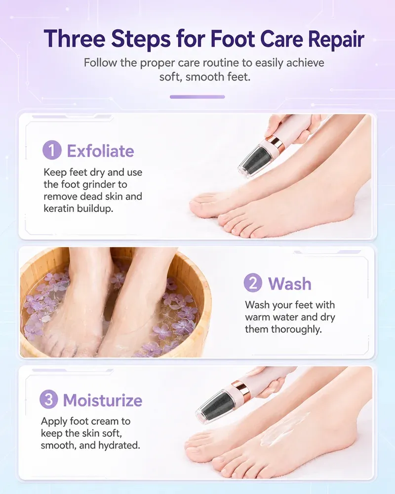 Râpe électrique pour les pieds, finition premium
