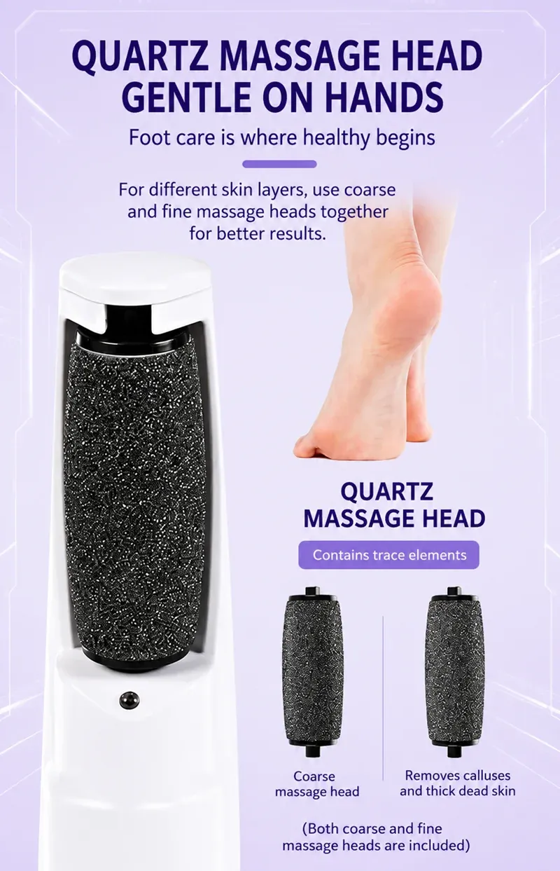 Râpe électrique pour les pieds, avant et après