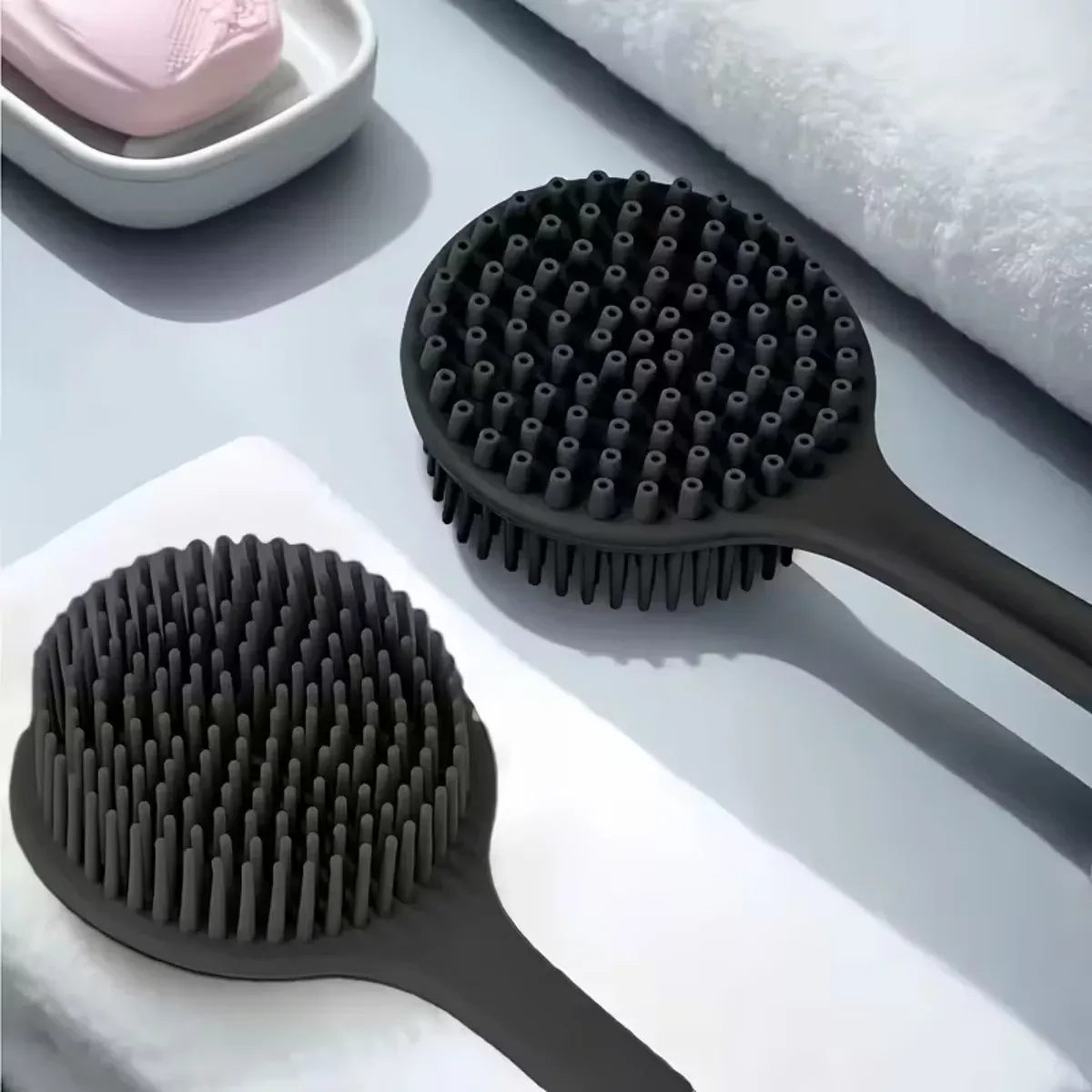 Lot de 4 brosses exfoliantes en silicone doux pour le visage et la douche, nettoyage et massage de la peau 4
