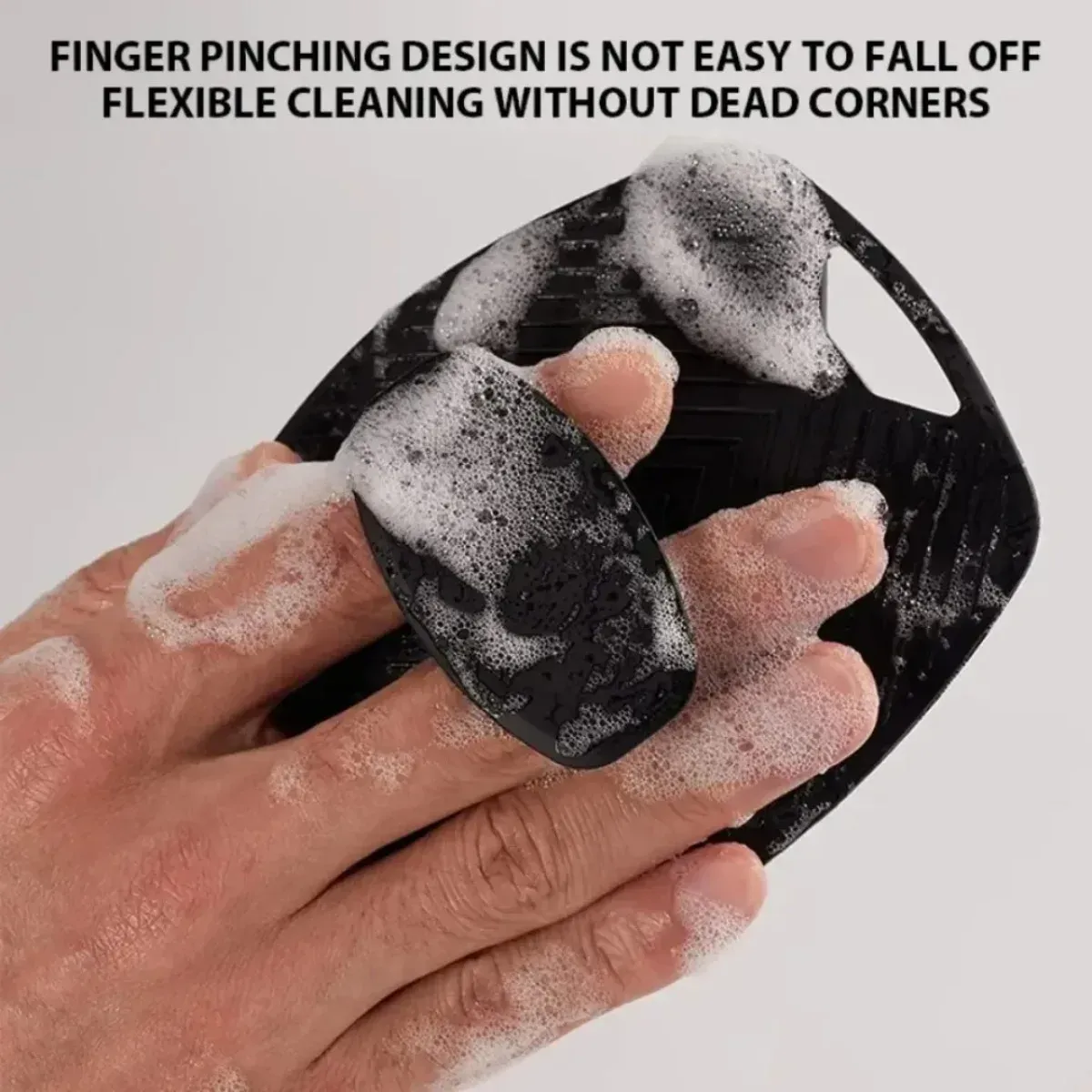 Brosse exfoliante en silicone, design