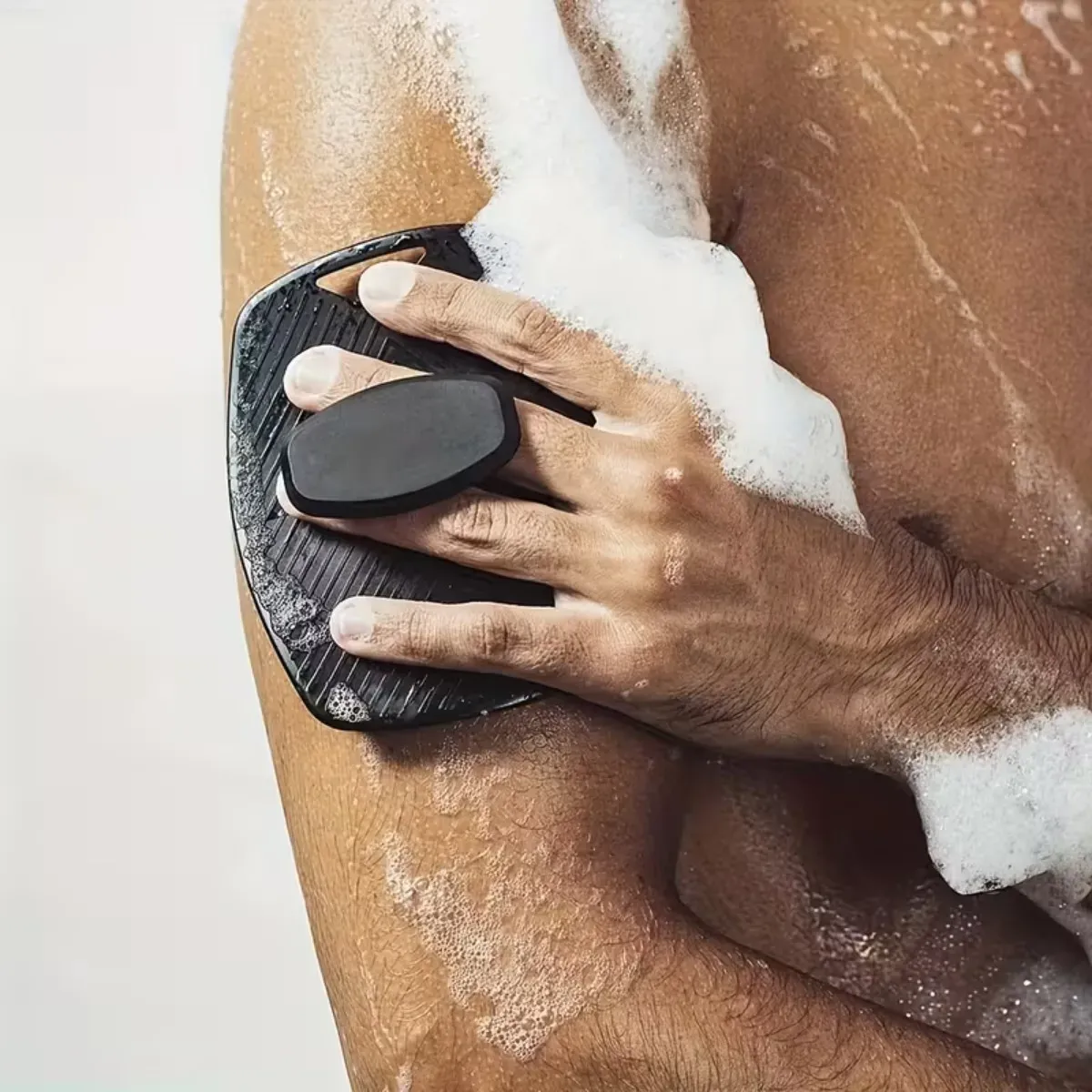 Brosse exfoliante en silicone, finition