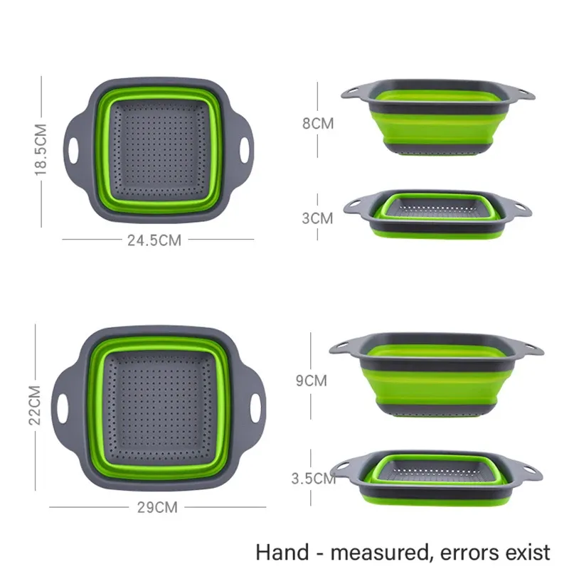 Égouttoir pliable en silicone, panier de cuisine portable, passoire de lavage pour fruits et légumes 5