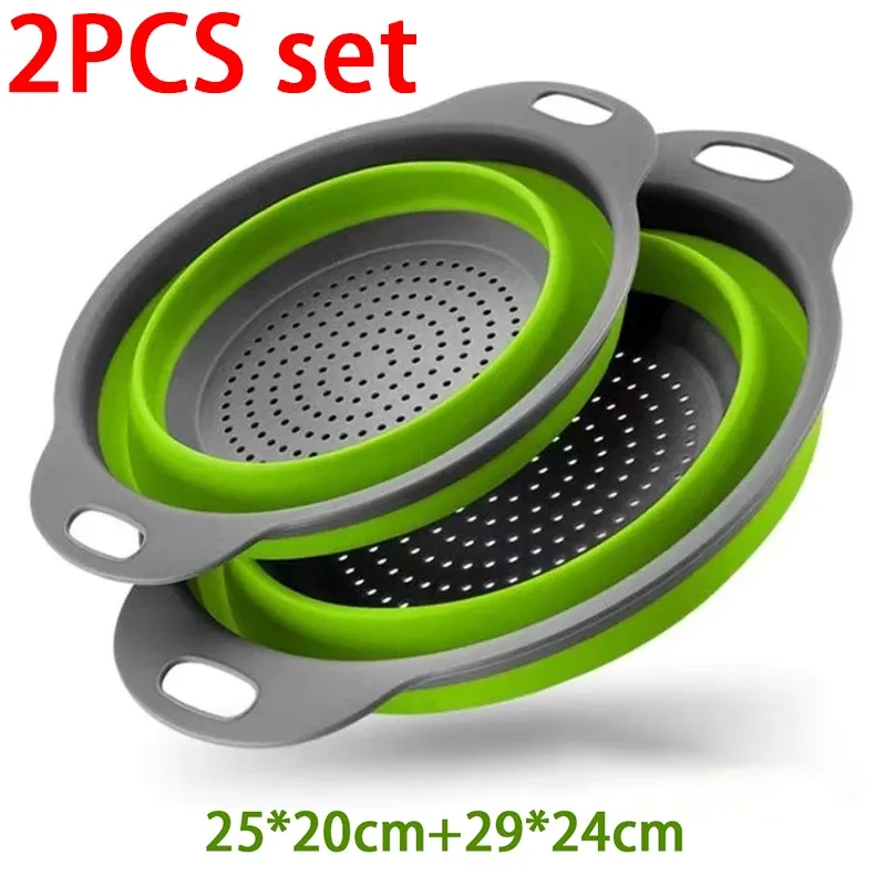 Égouttoir pliable en silicone, panier de cuisine portable, passoire de lavage pour fruits et légumes 10